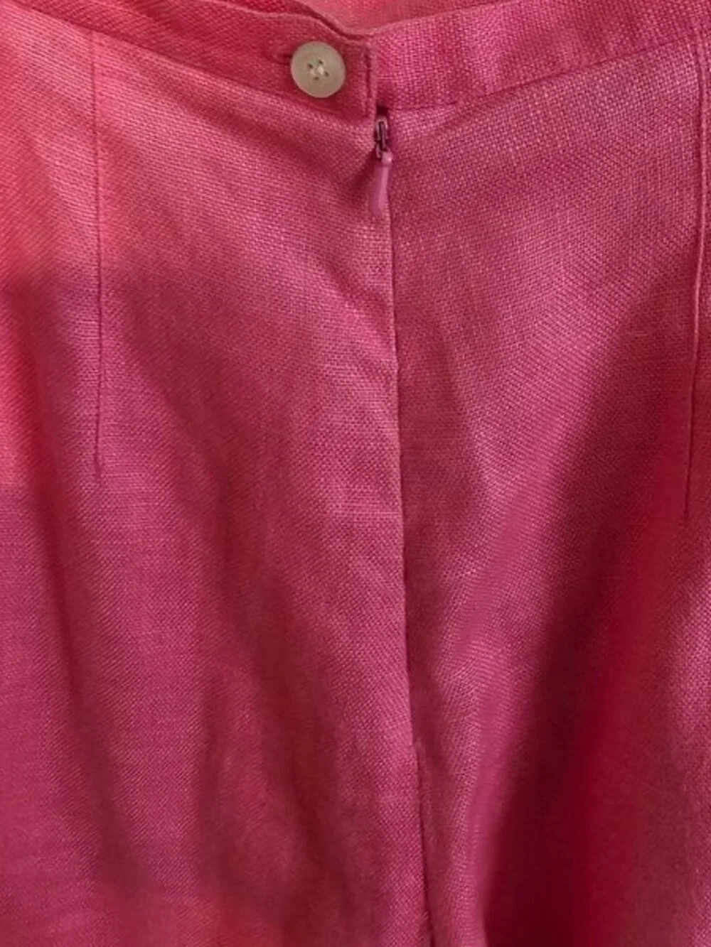 Finity Studio Pink Linen Pants with Back Zipper and Double Button